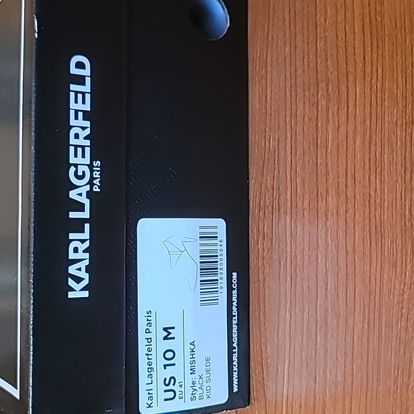 KARL LAGERFELD PARIS Black Suede Leather Mishka Ankle Boot Size 10 - Picture 6 of 6